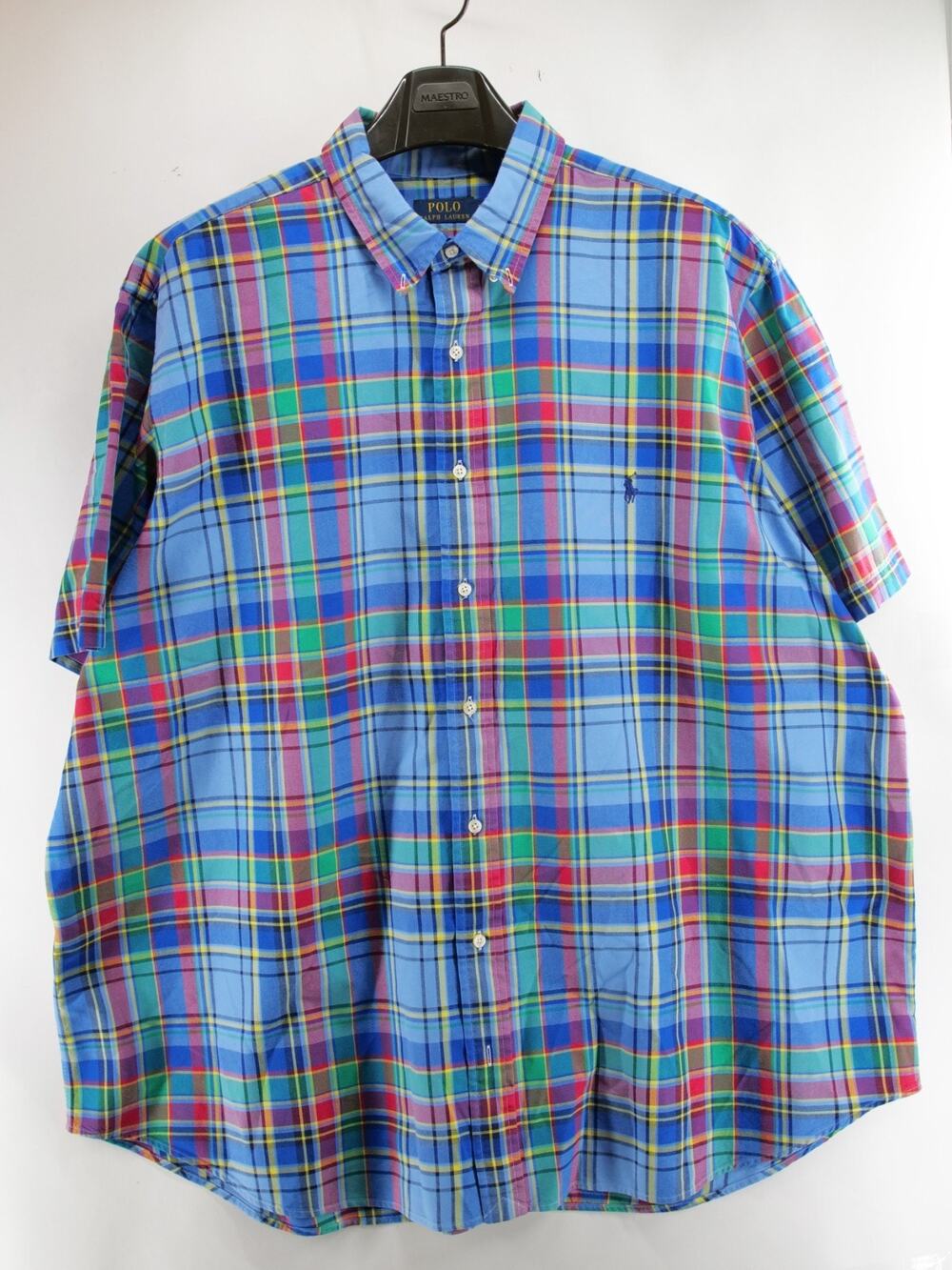 POLO Ralph Lauren Men's 3XB Multi-Color Plaid Short Sleeve Button Up Shirt